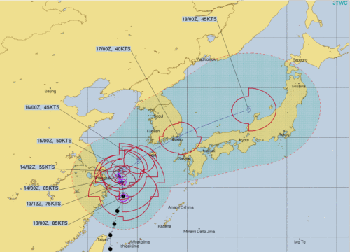 台風14号チャンスー2021米軍ヨーロッパ韓国windy予想進路は 沖縄への上陸の可能性は 徒然なる回遊記